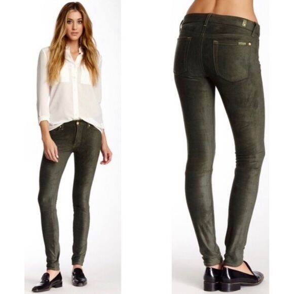 7 For‎ All Mankind Jeans 24 Sueded Skinny Juniper NWT - Picture 1 of 6